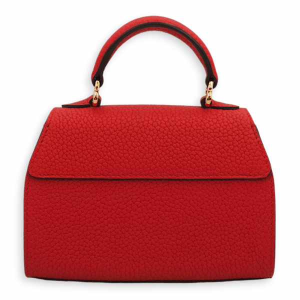 Nano Rejane (14.5cm) Red Top Handle Bag in Calfskin, Gold hardware - Image 3