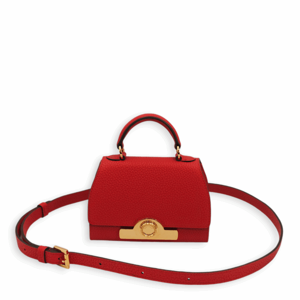 Nano Rejane (14.5cm) Red Top Handle Bag in Calfskin, Gold hardware - Image 4
