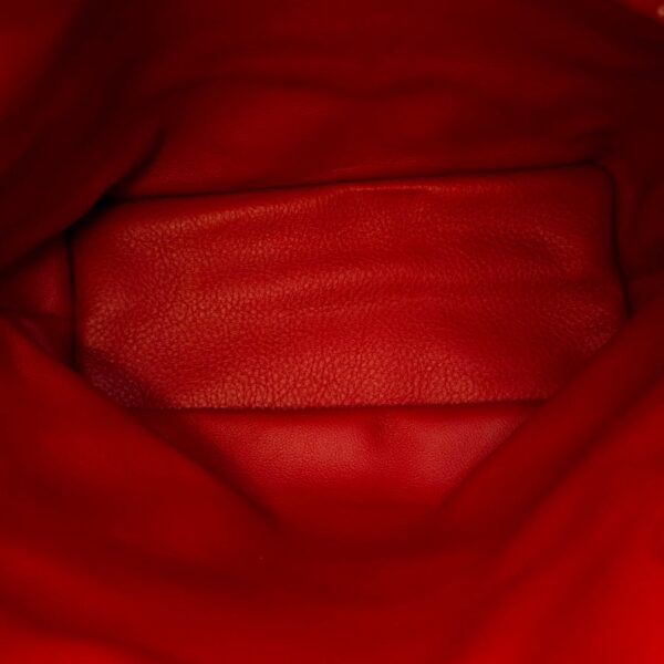 Anjou Mini Red Shoulder Bag in Coated Canvas, Silver hardware - Image 10