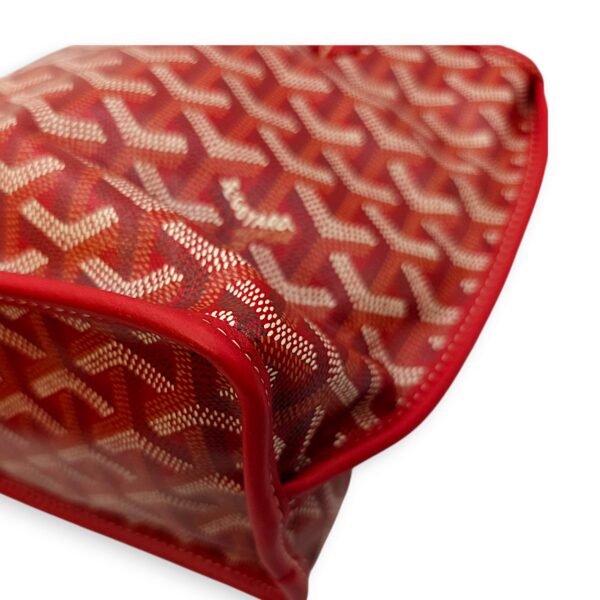 Anjou Mini Red Shoulder Bag in Coated Canvas, Silver hardware - Image 3