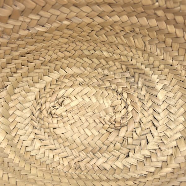 Basket Brown Top Handle Bag in Rattan, Silver hardware - Image 7