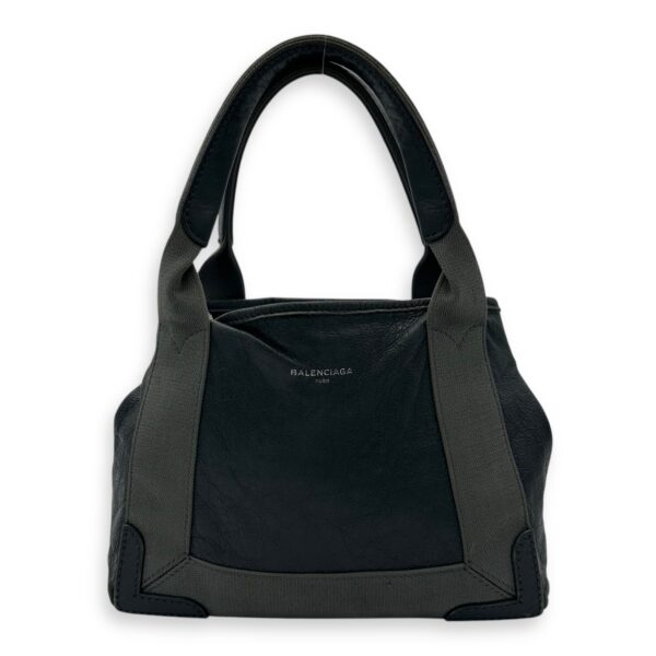 Cabas XS Grey Tote Bag in Calfskin, Silver hardware - Image 3