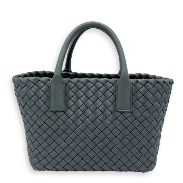 Cabat Top Handle Bag Grey in Lambskin, Silver hardware
