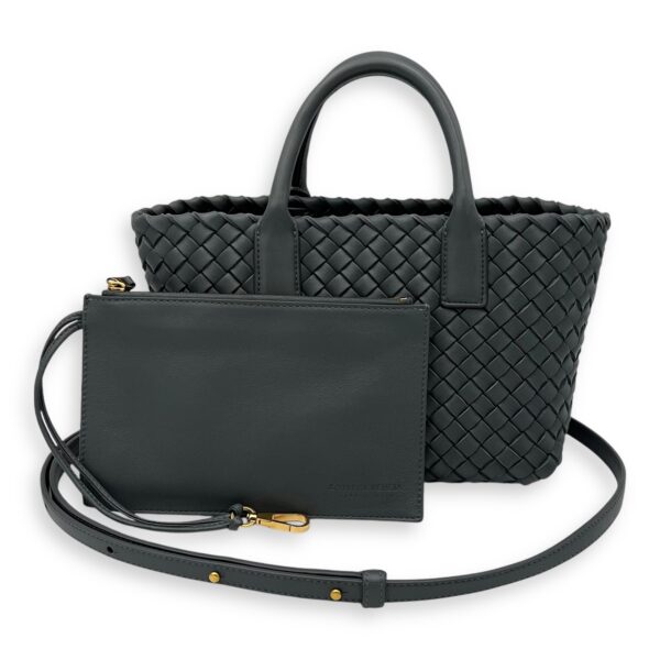 Cabat Top Handle Bag Grey in Lambskin, Silver hardware - Image 11