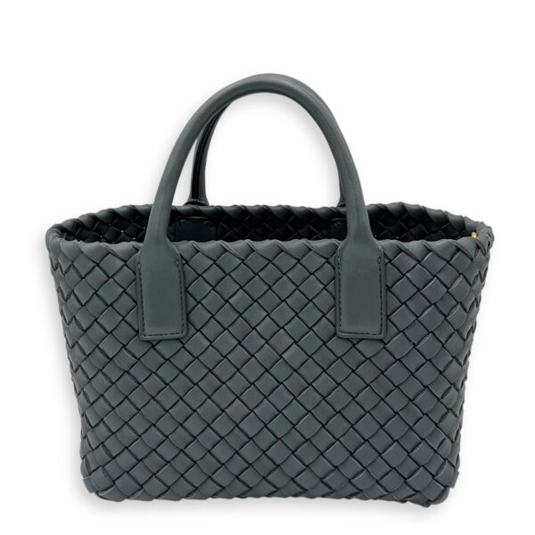 Cabat Top Handle Bag Grey in Lambskin, Silver hardware - Image 3