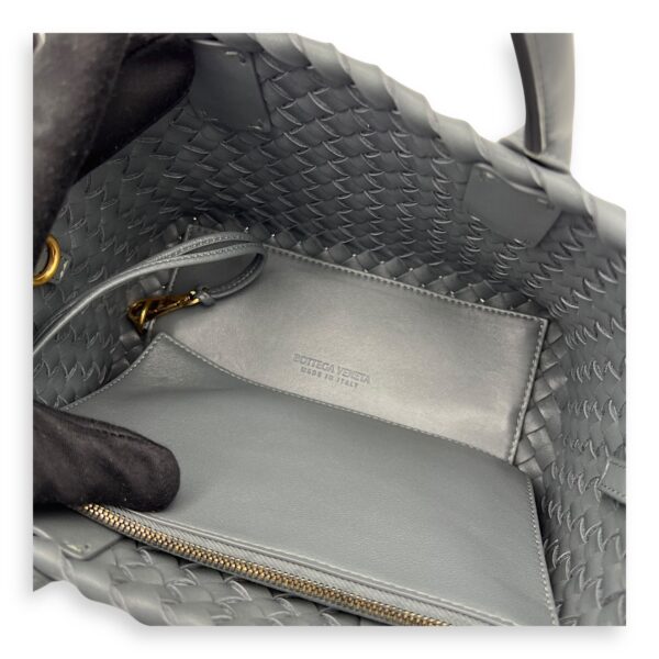Cabat Top Handle Bag Grey in Lambskin, Silver hardware - Image 8