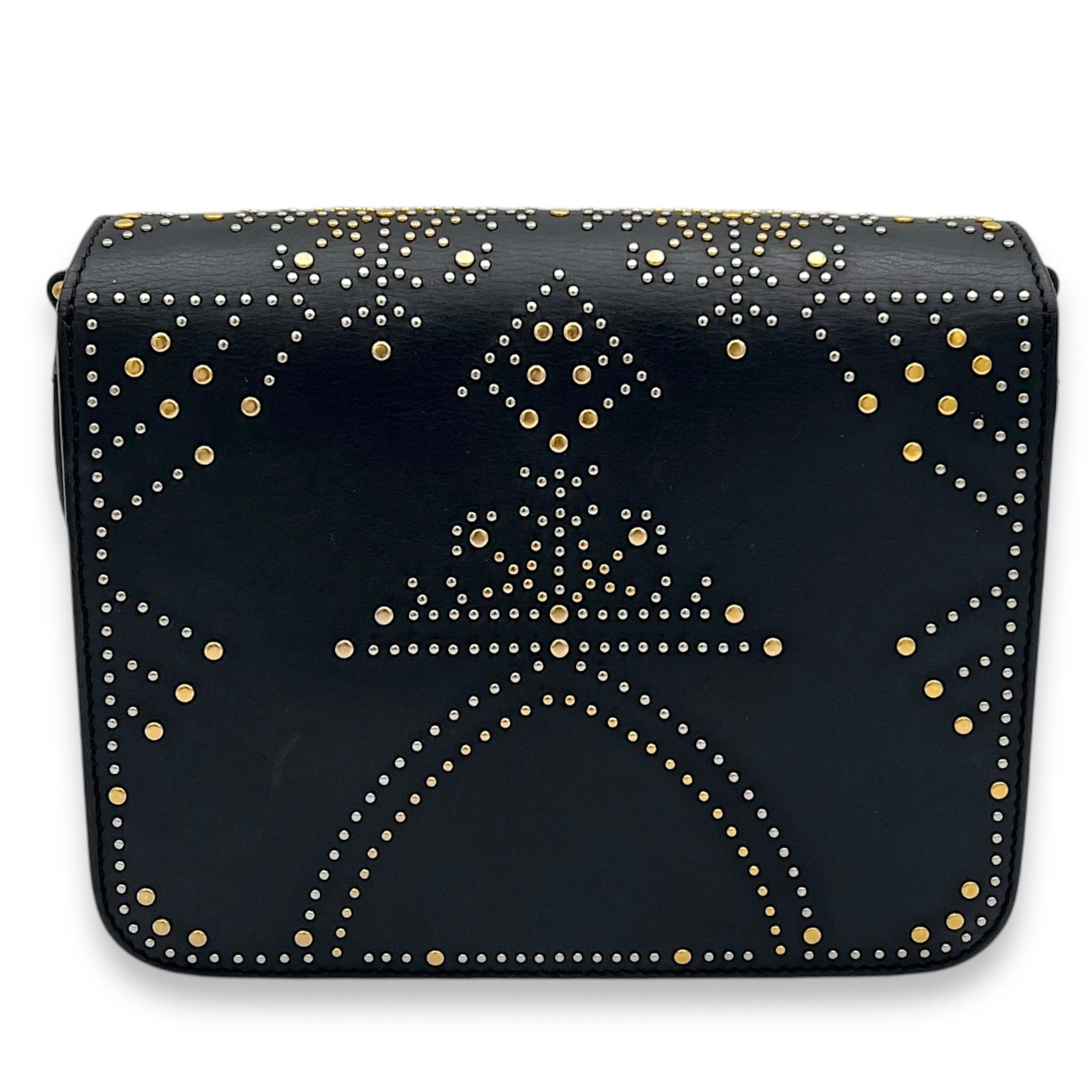 Birdie Studded Black Crossbody Bag in Calfskin, Mixed hardware - Image 3