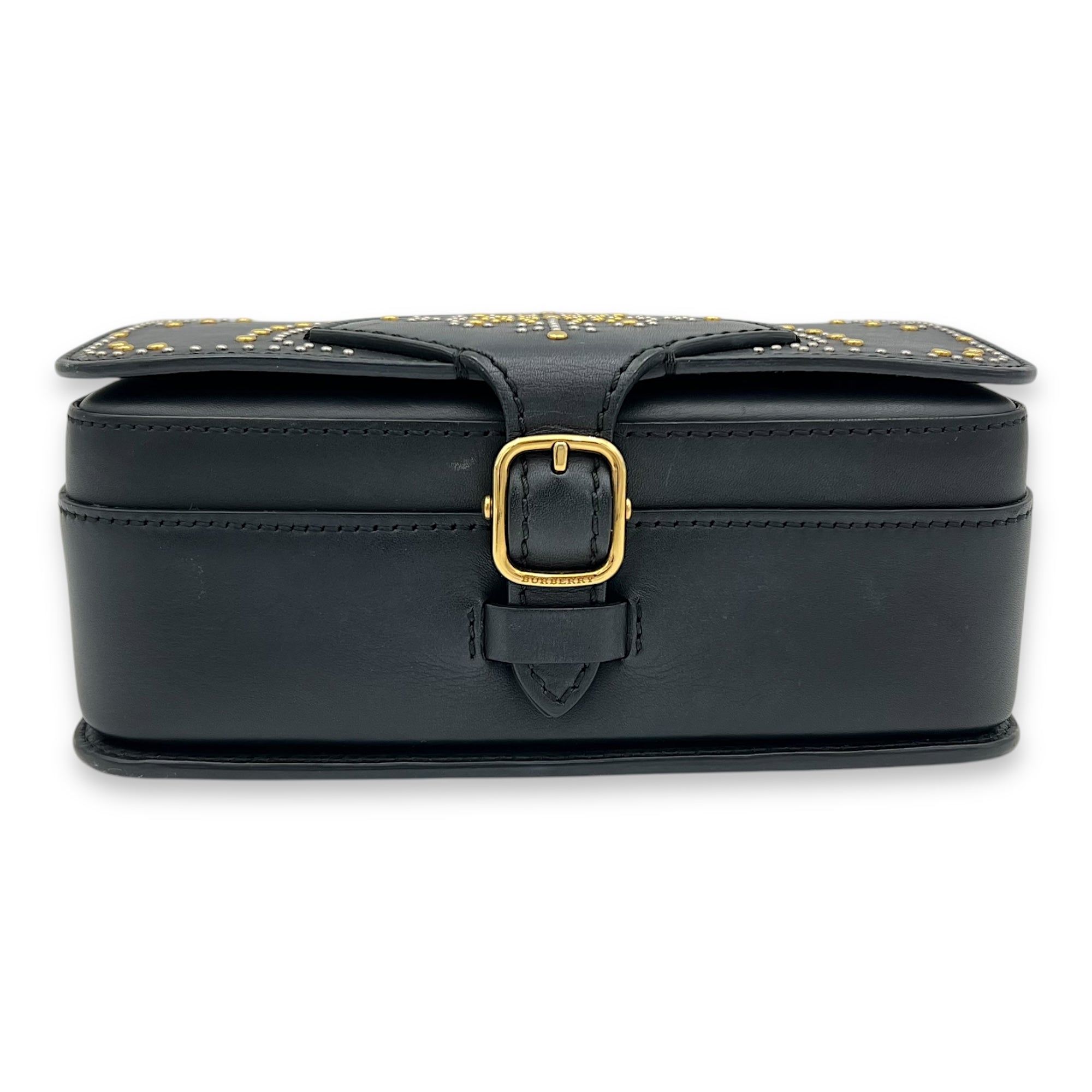 Birdie Studded Black Crossbody Bag in Calfskin, Mixed hardware - Image 6