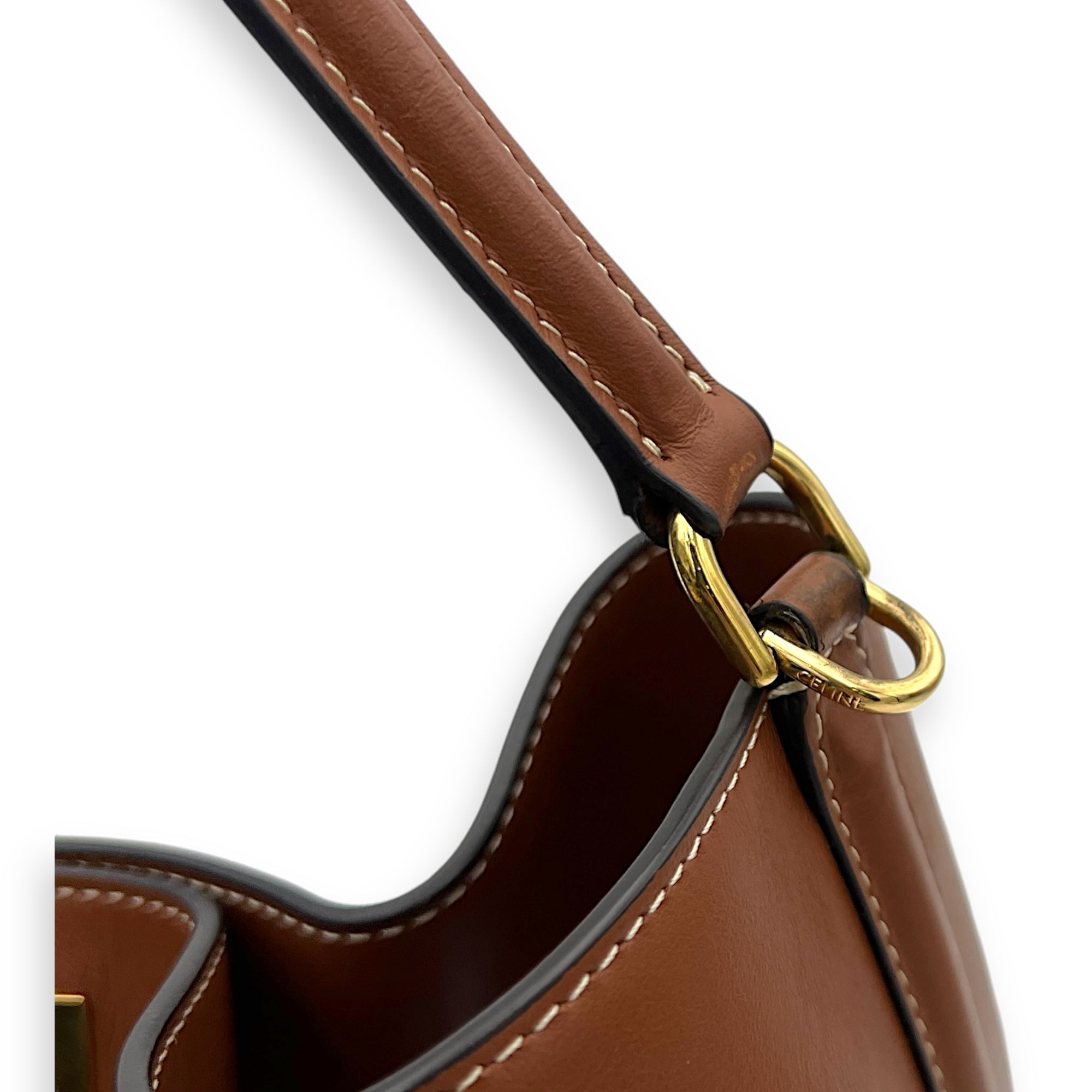 16 Tan Bucket Bag in Calfskin, Gold hardware - Image 9