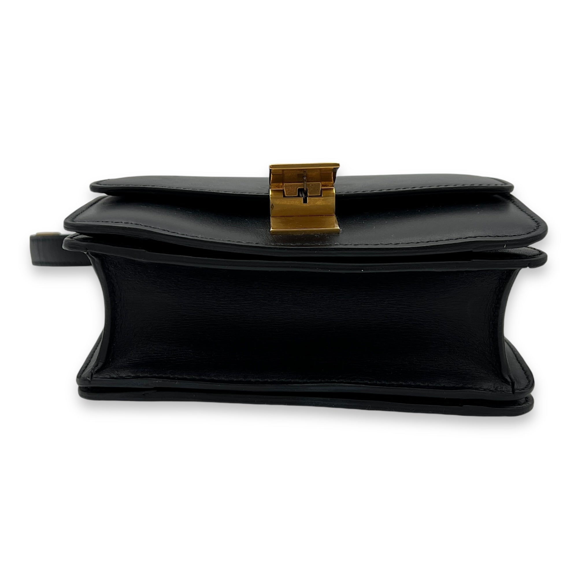 Box Shoulder Bag Mini Black in Calfskin, Gold hardware - Image 6