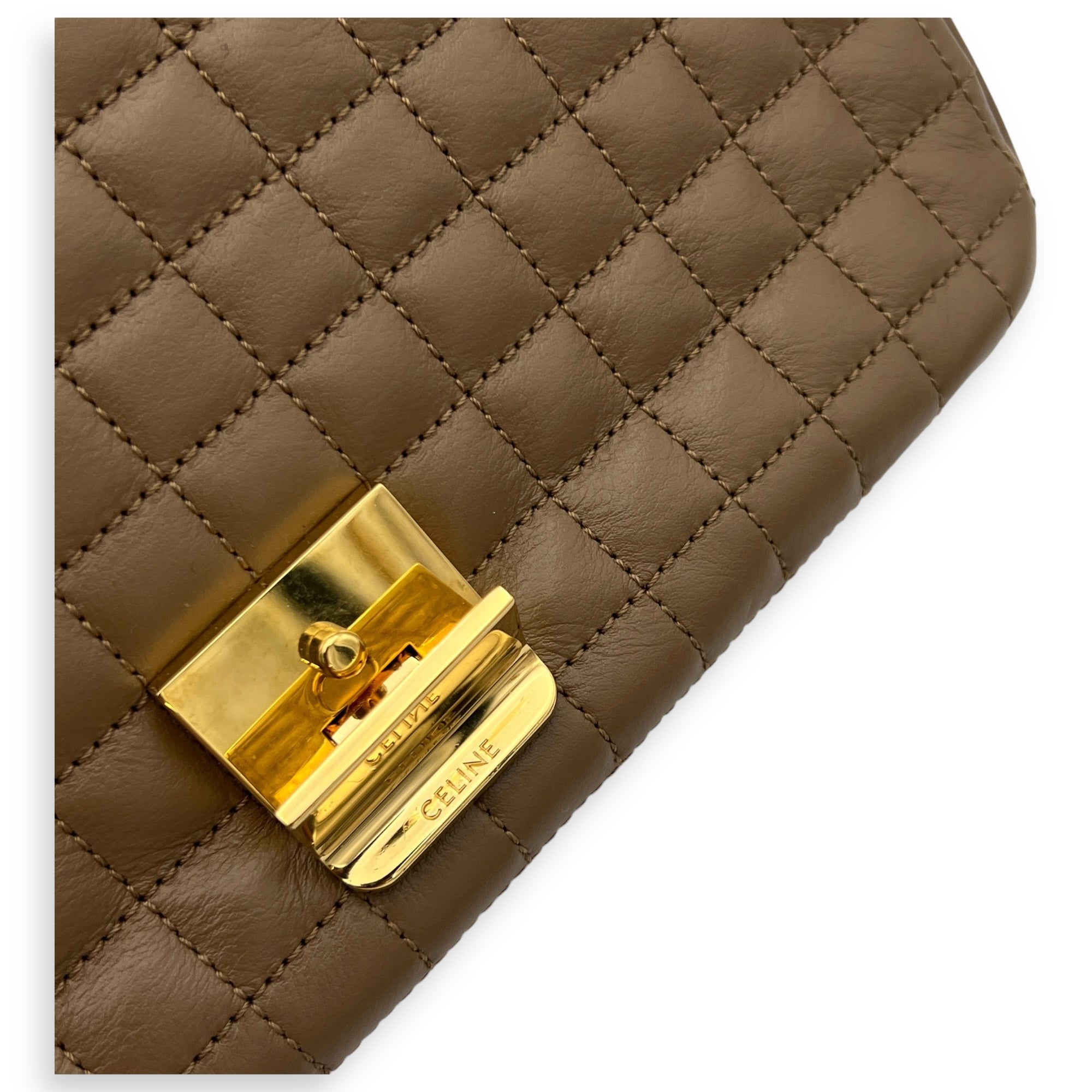 C Crossbody Bag Black in Calfskin, Gold hardware - Image 10