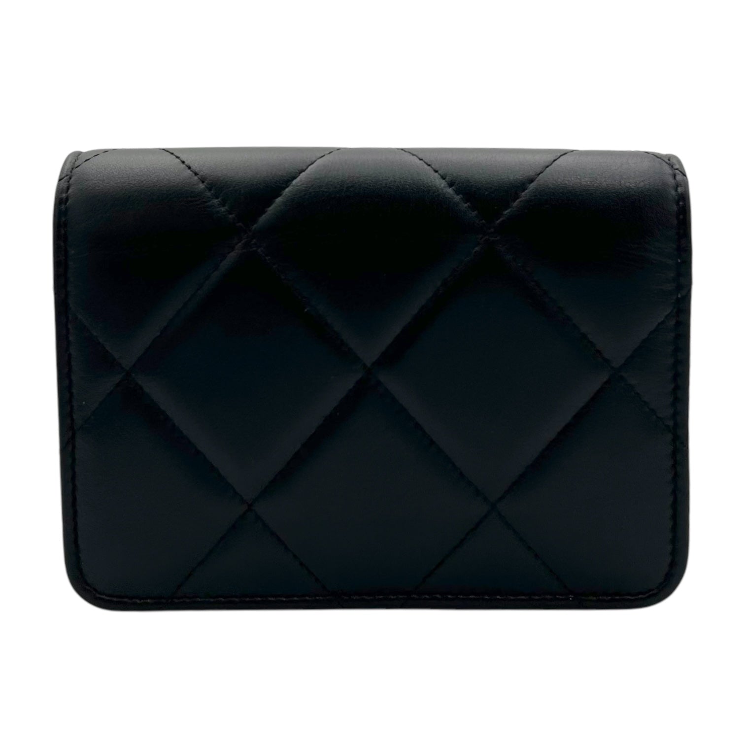 CC Clutch Black in Lambskin, Gold hardware - Image 3