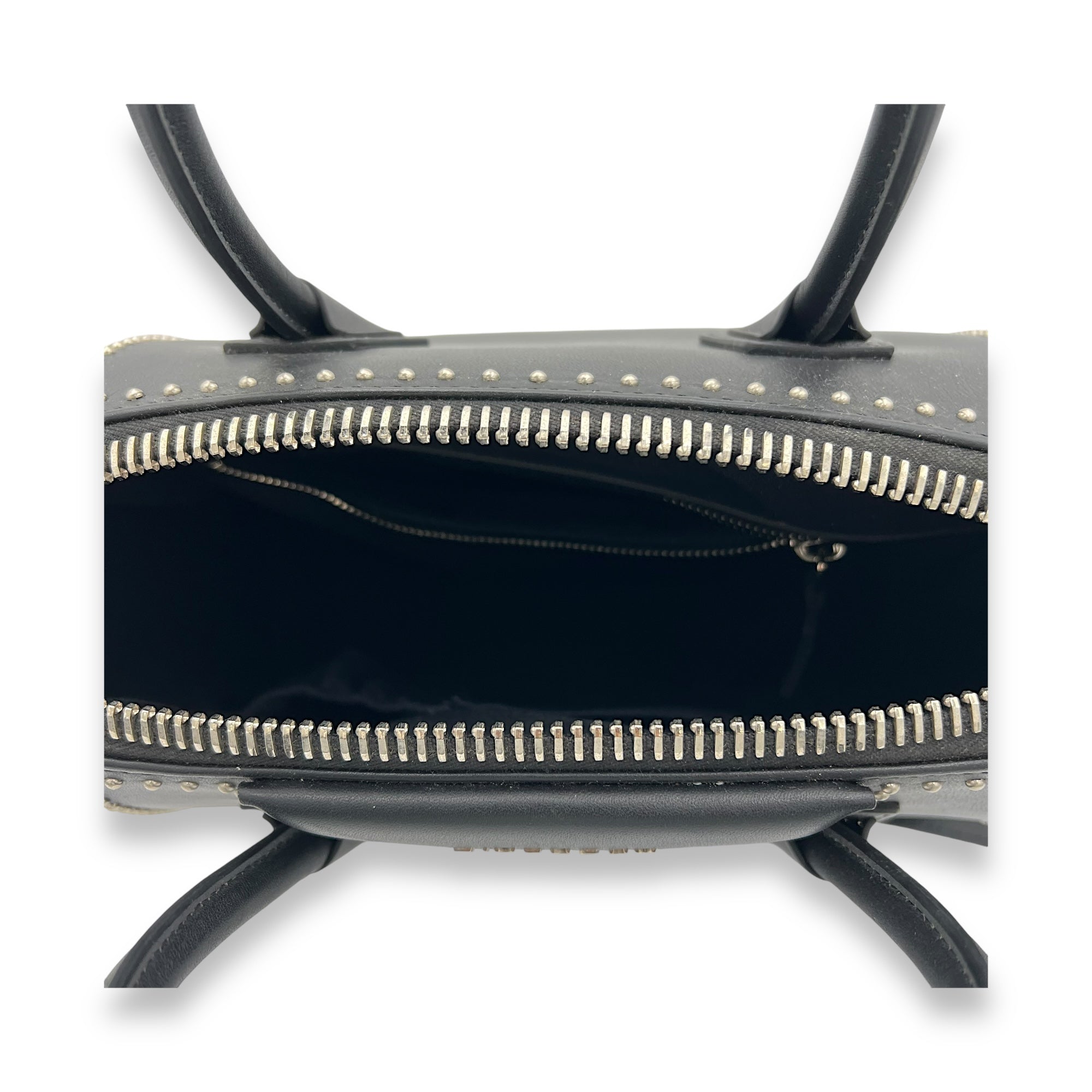 Antigona Medium Black Top Handle Bag in Calfskin, Silver hardware - Image 7