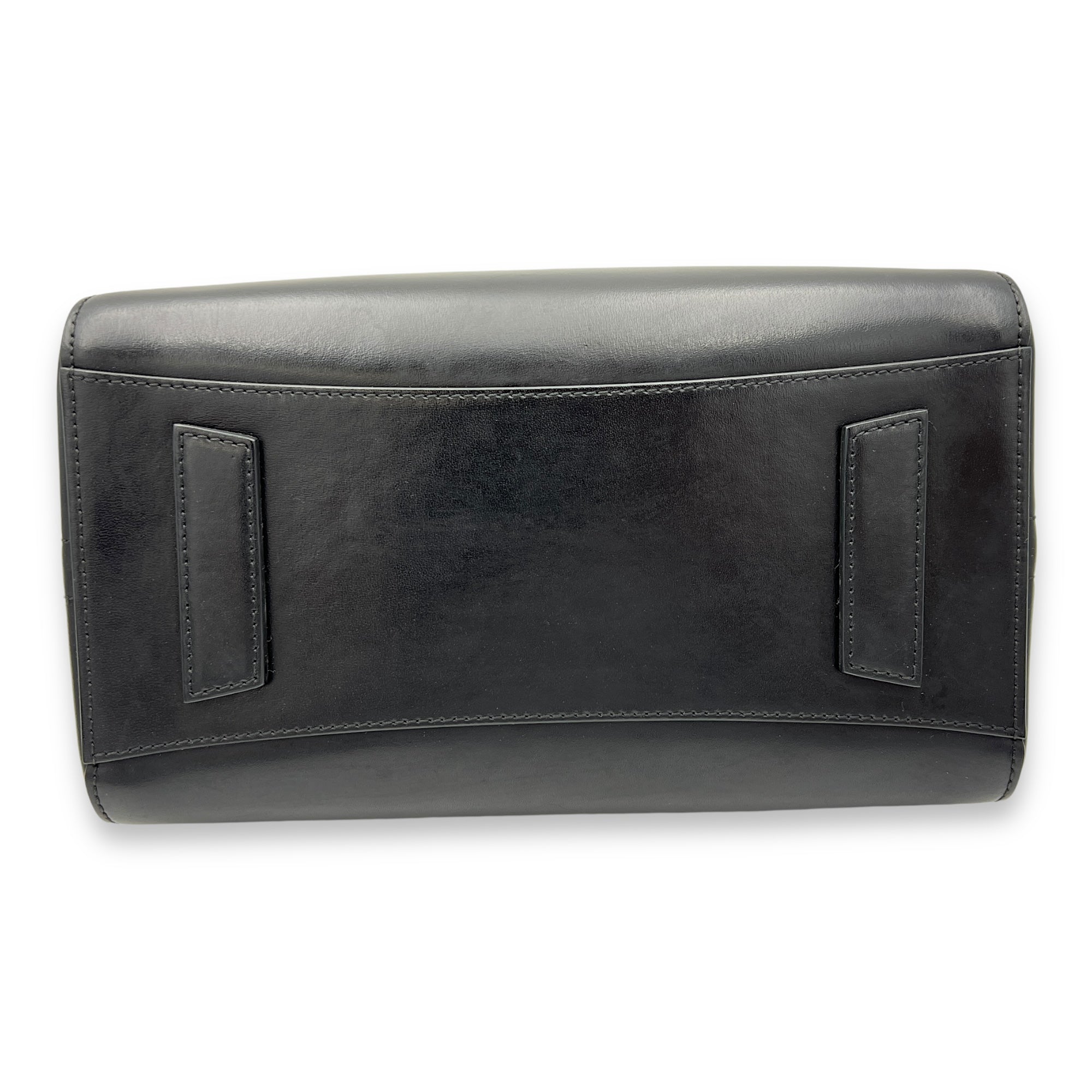 Antigona Small Black Top Handle Bag in Calfskin, Silver hardware - Image 6