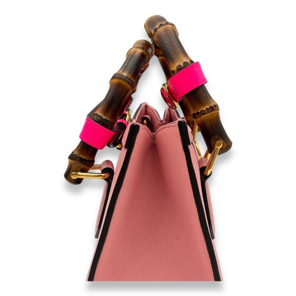 Bamboo Diana Mini Pink Top Handle Bag in Calfskin, Gold hardware - Image 4