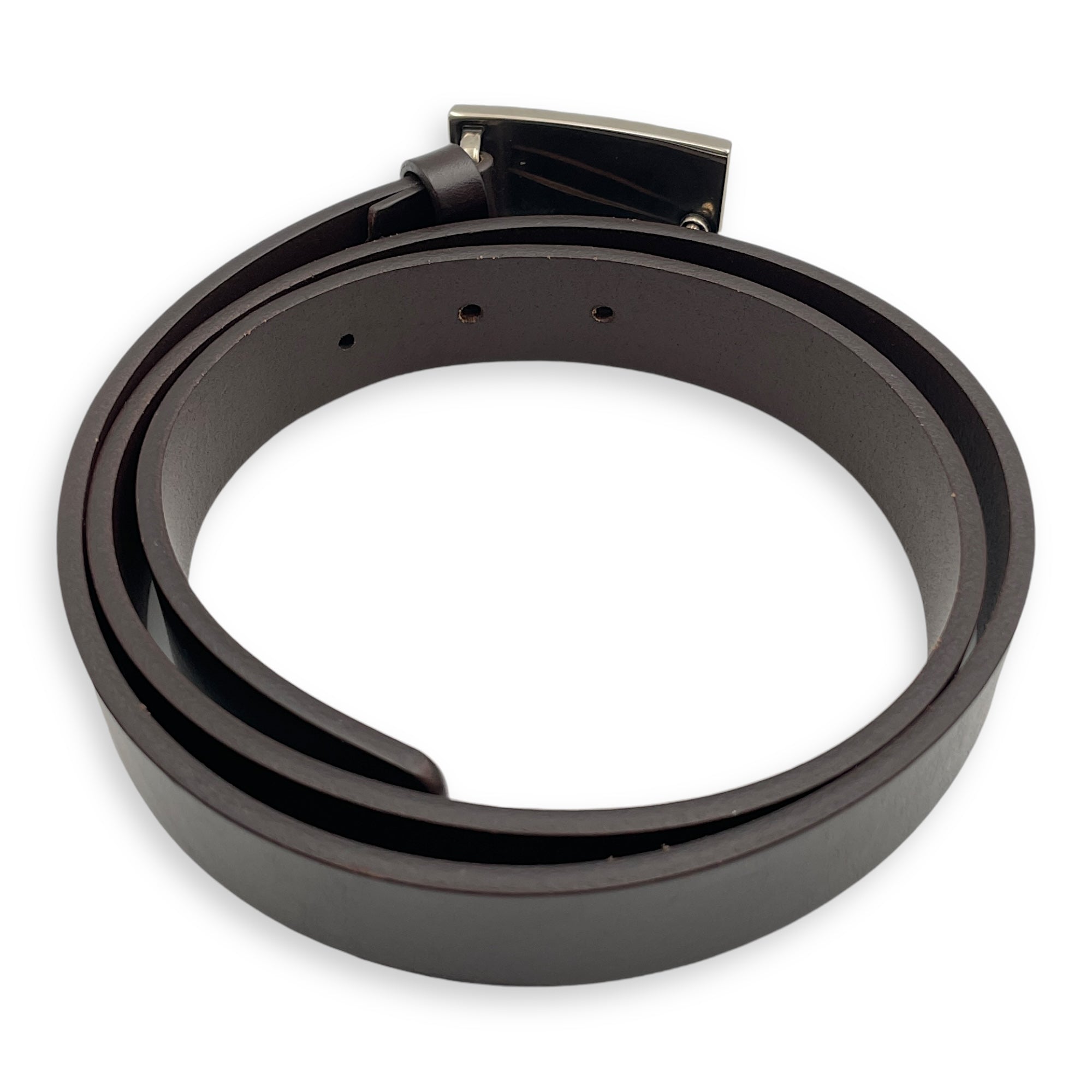 Guccissima Buckle 85/34 Brown Belt in Calfskin, Silver hardware - Image 3