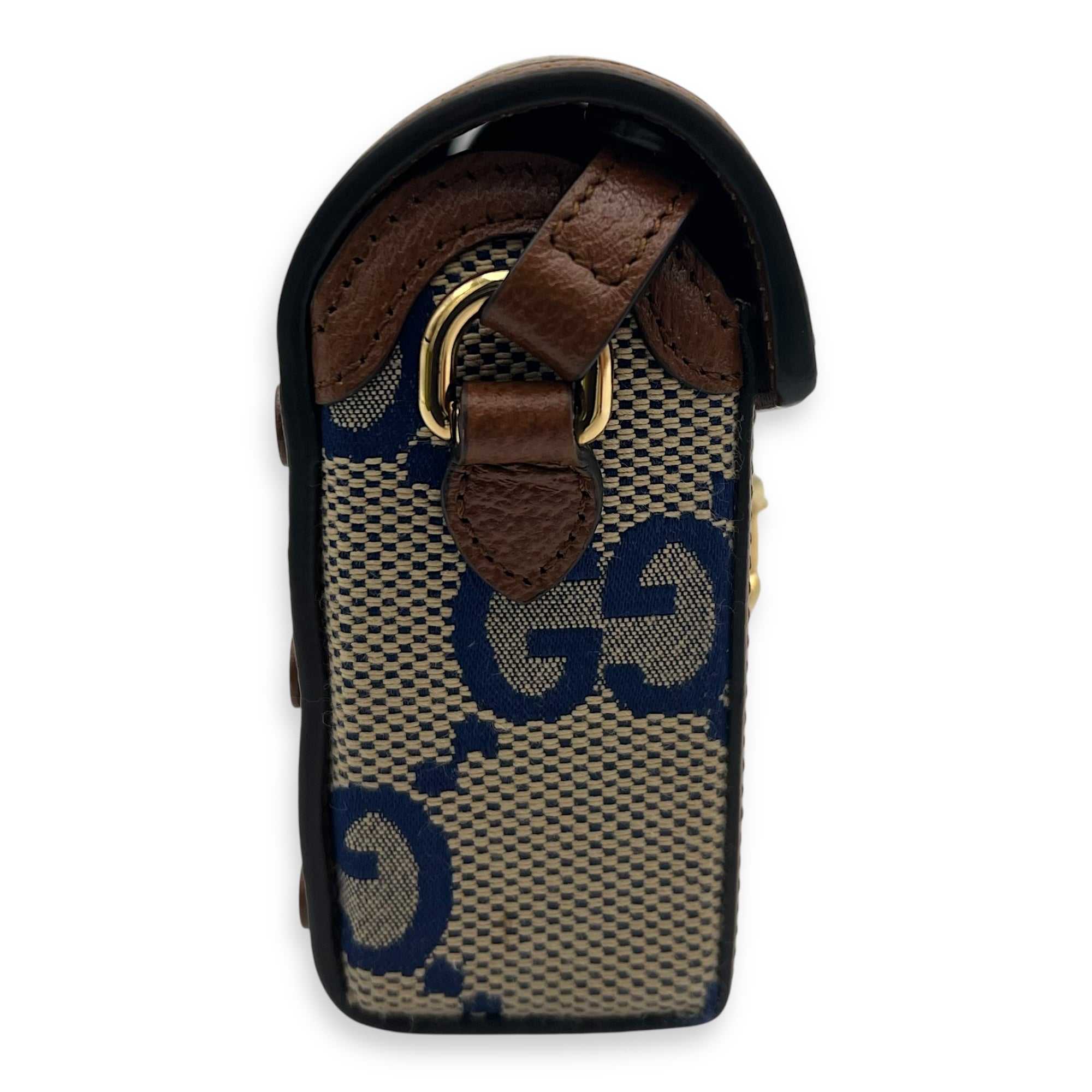 Limited Edition Horsebit 1955 Brown Crossbody Bag in Canvas, Gold hardware - Image 5