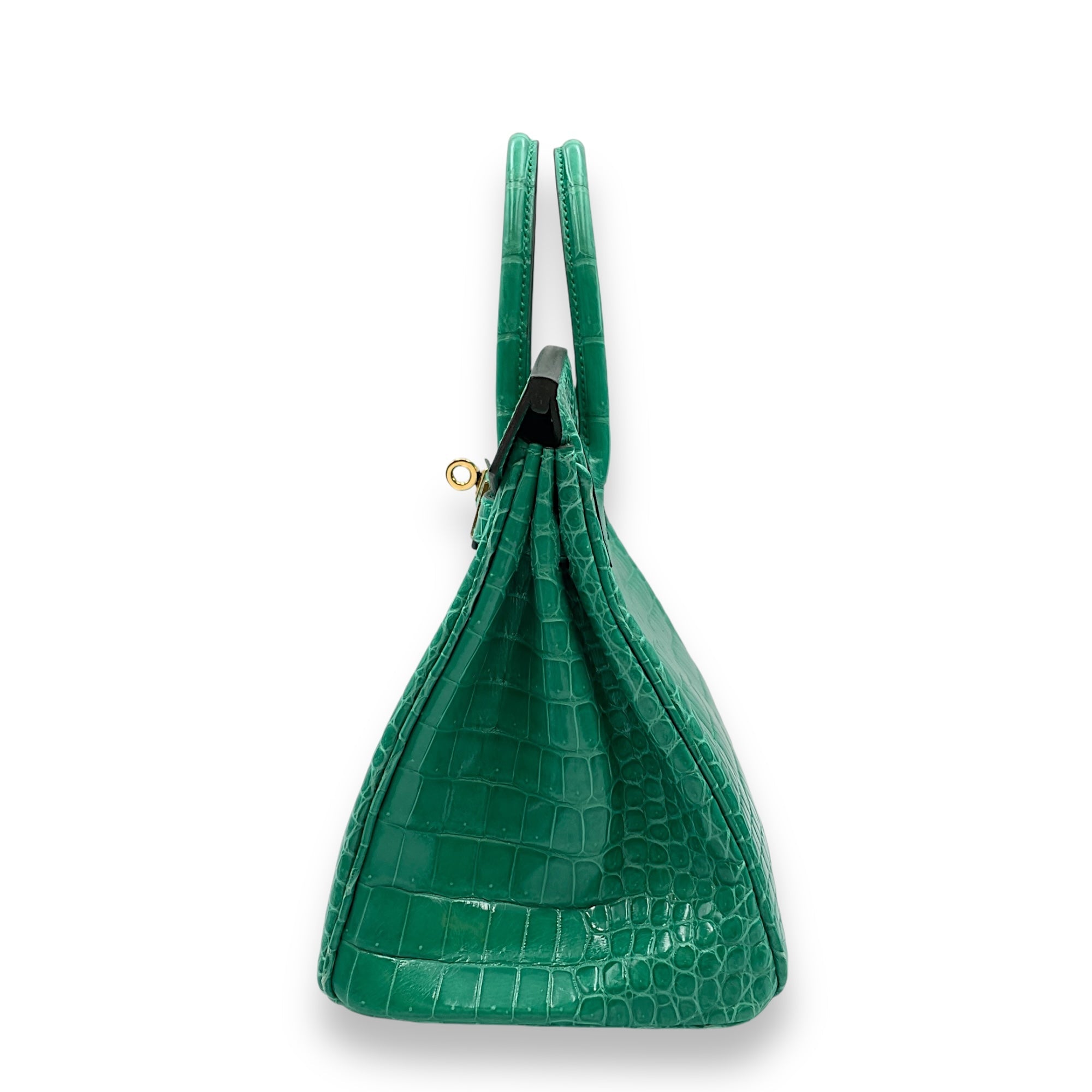 Birkin 25 Vert Jade in Shiny Porosus, Gold hardware - Image 5