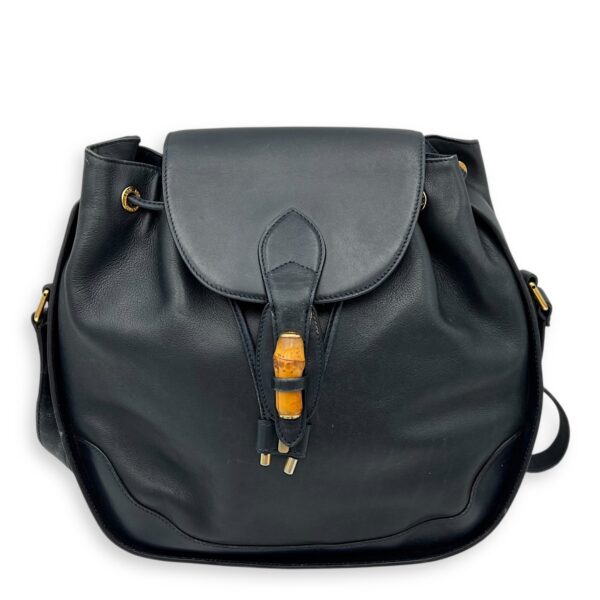 Bamboo Shoulder Bag Blue in Calfskin