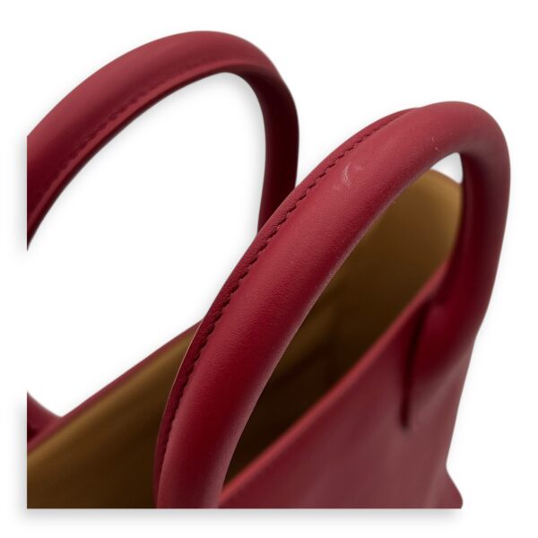 Joyce Red Top Handle Bag in Calfskin, Gold hardware - Image 8