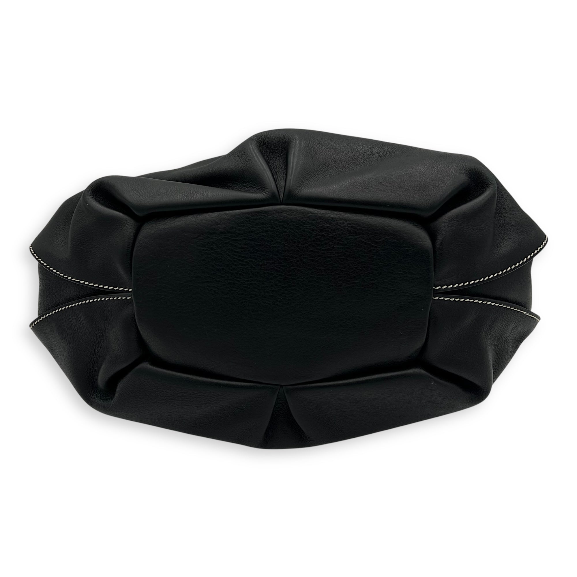 Bittersweet Black Top Handle Bag in Calfskin, Silver hardware - Image 6