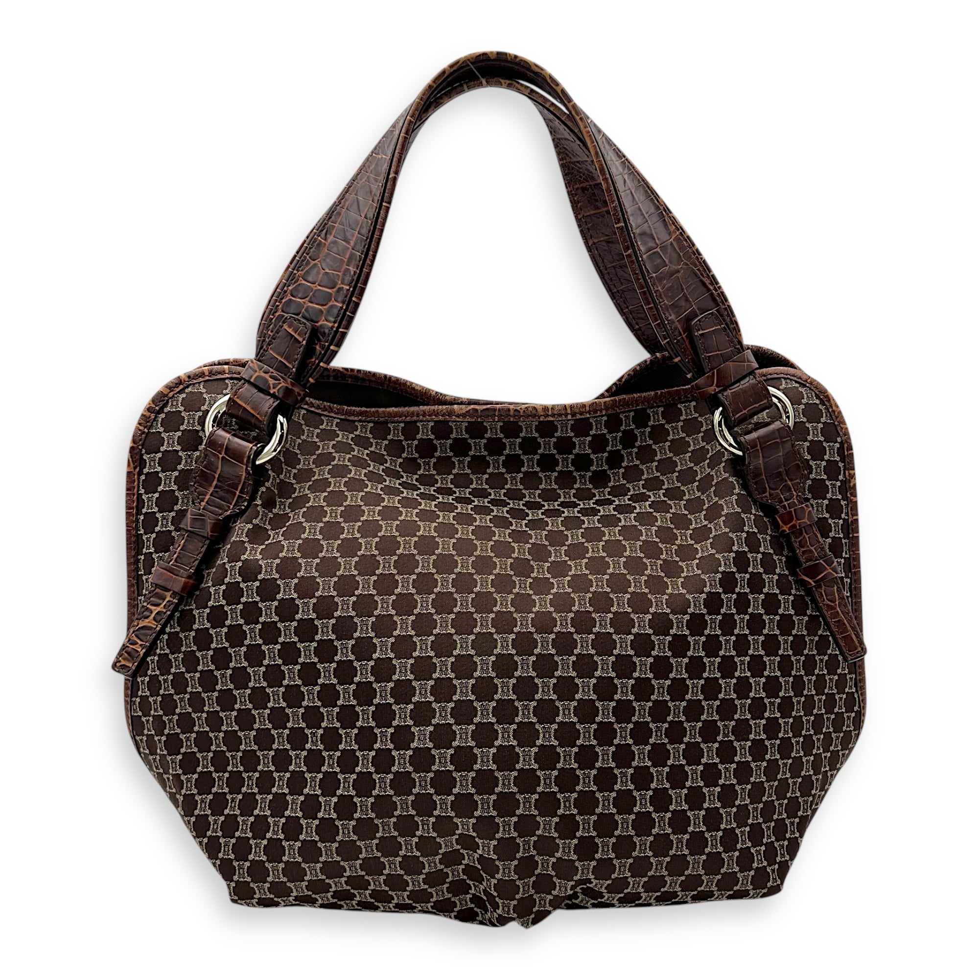 Bittersweet Brown Tote Bag in Canvas, Gold hardware - Image 3