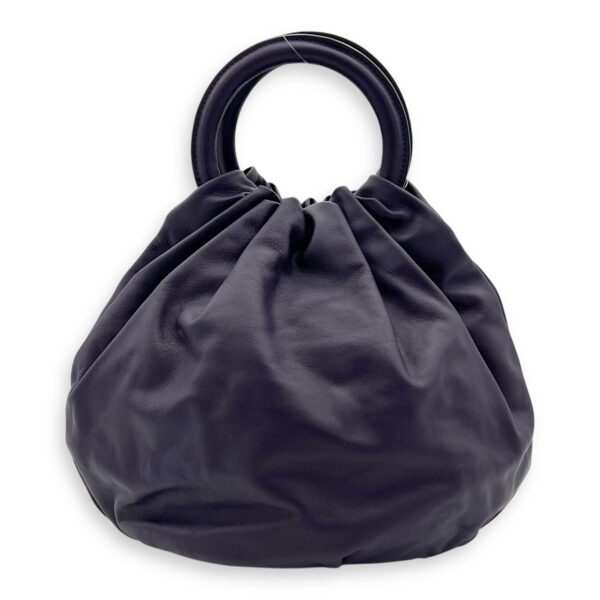 Bounce Top Handle Bag Purple in Calfskin, Silver hardware - Image 3
