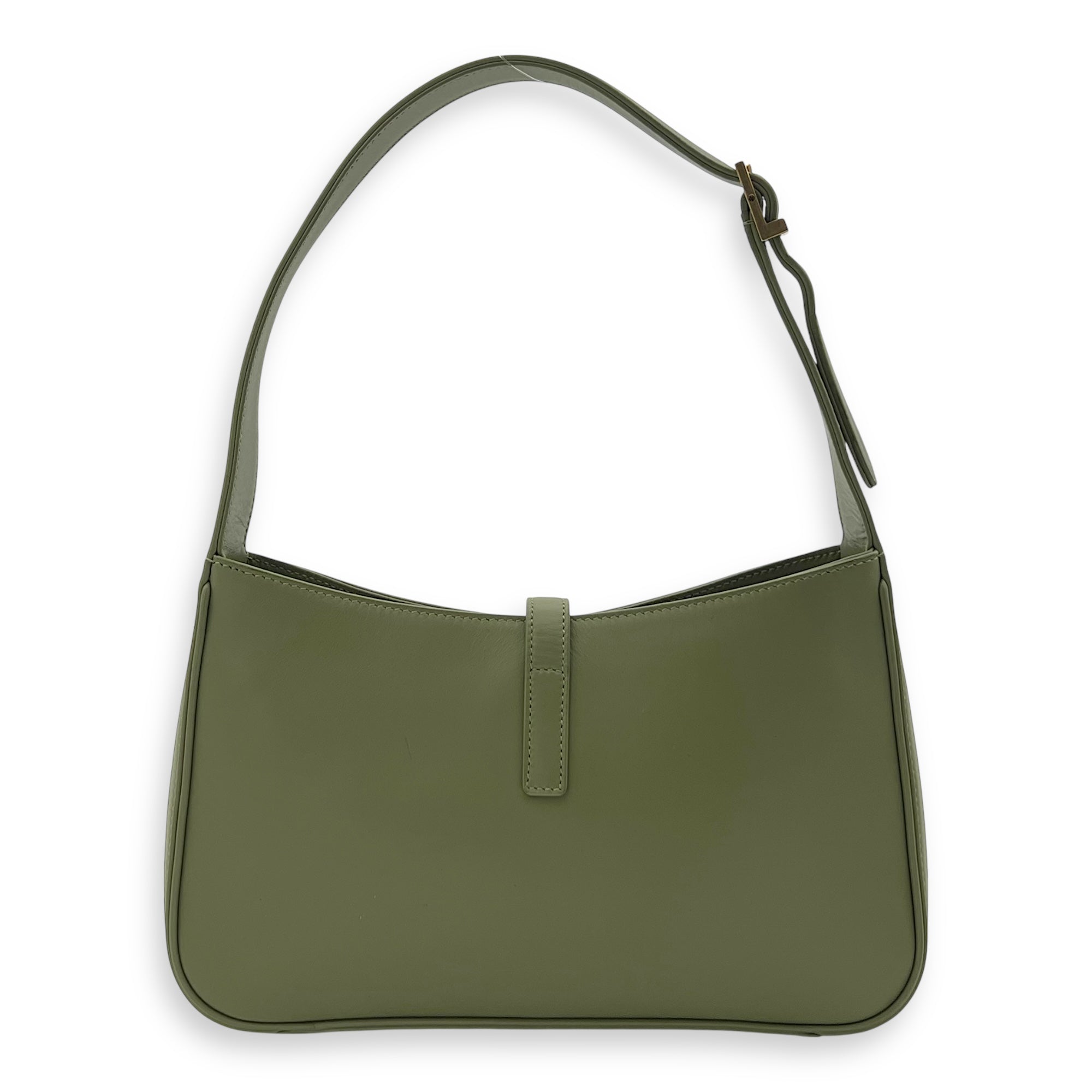 Le 5 A 7 Shoulder Bag Green in Calfskin, Gold hardware - Image 3
