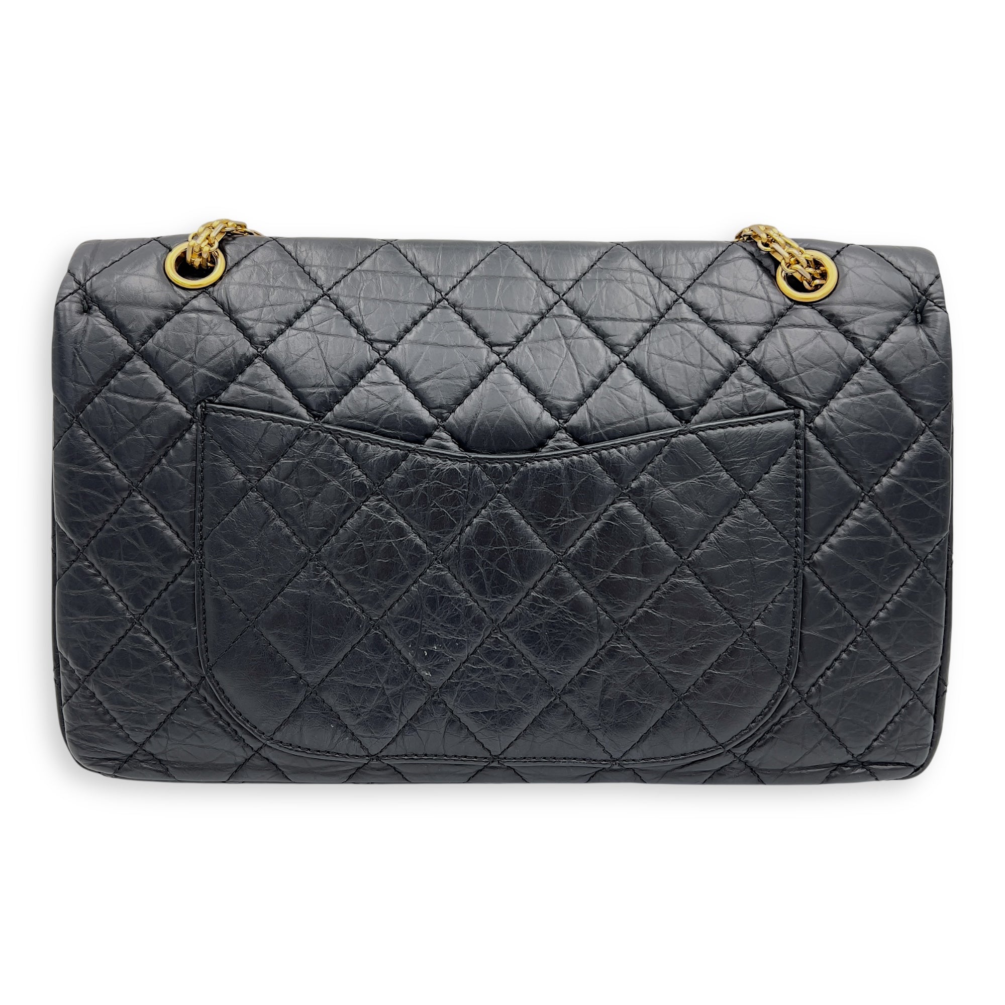 2.55 Shoulder Bag 27 Black in Calfskin, Gold hardware - Image 3