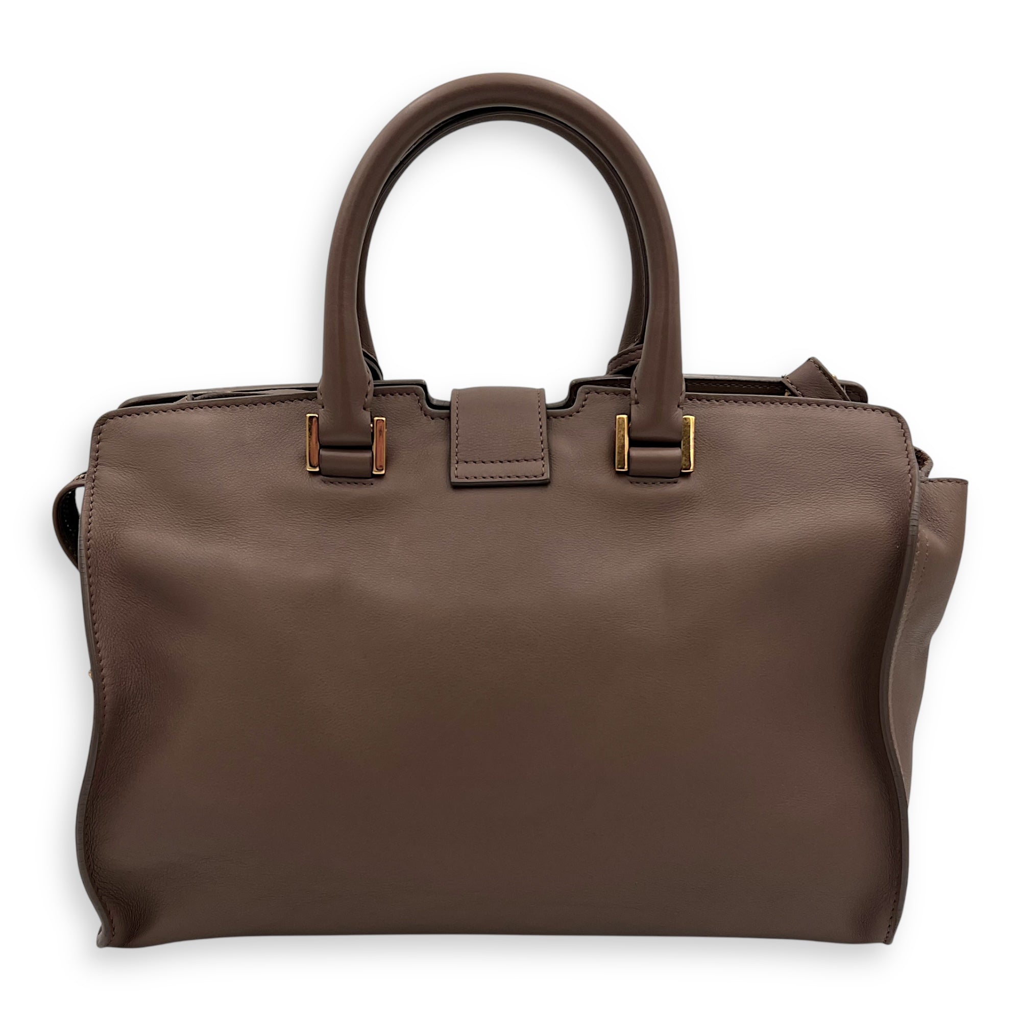 Cabas Top Handle Bag Beige in Calfskin, Gold hardware - Image 3
