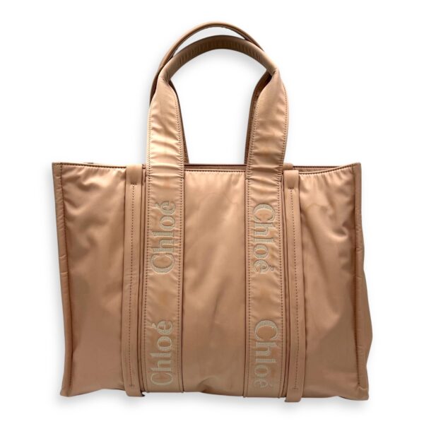 Woody Tote Bag Orange in Nylon - Image 3