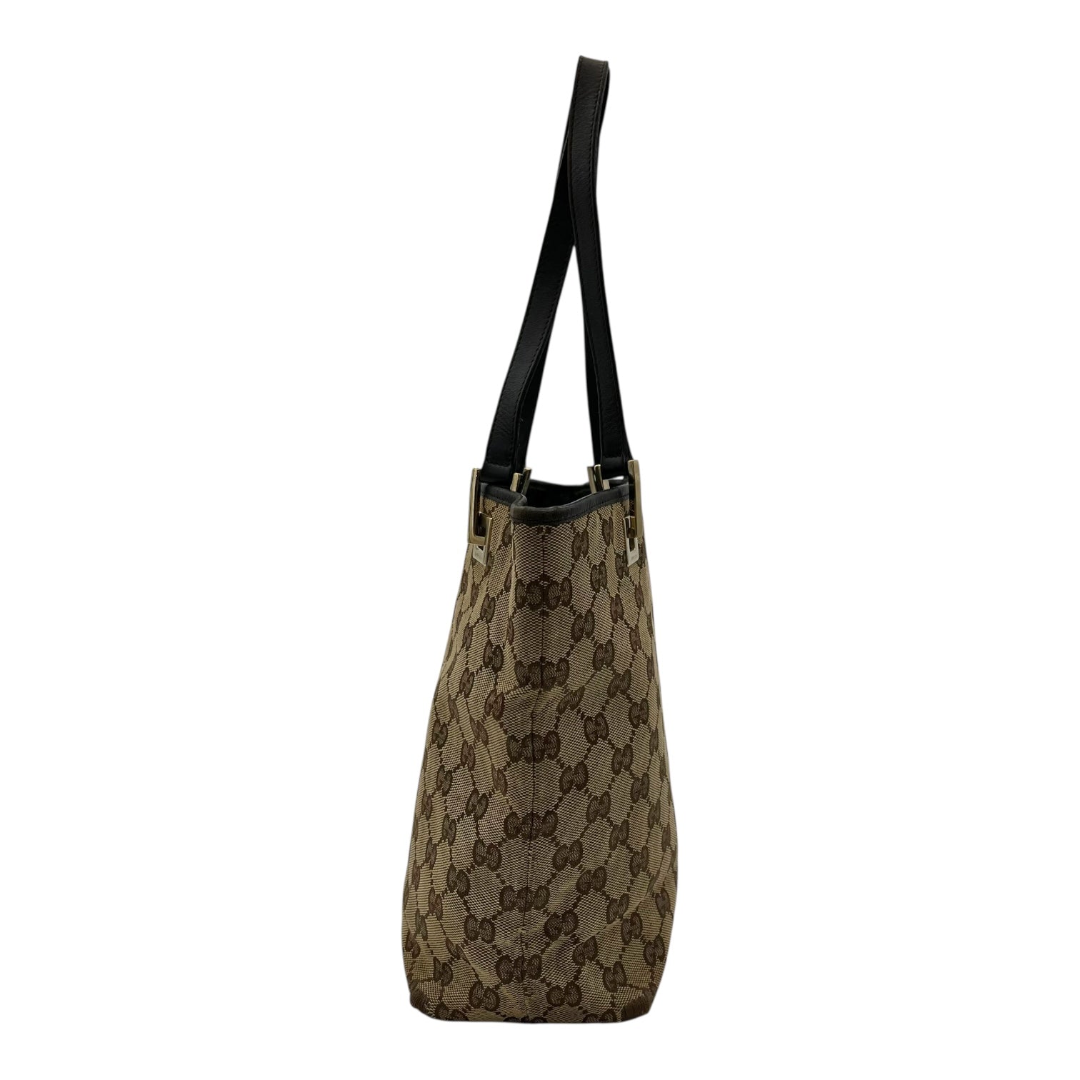 GG Brown Tote Bag in Canvas, Gold hardware - Image 4