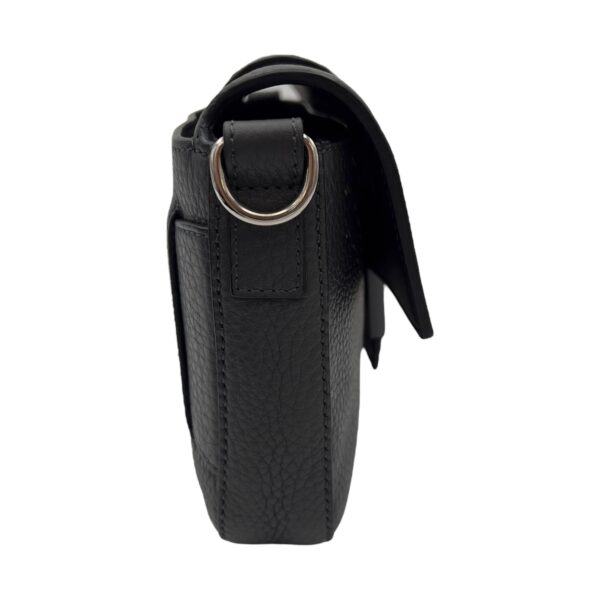 Baguette Crossbody Bag Small Grey in Calfskin, Silver hardware - Image 4