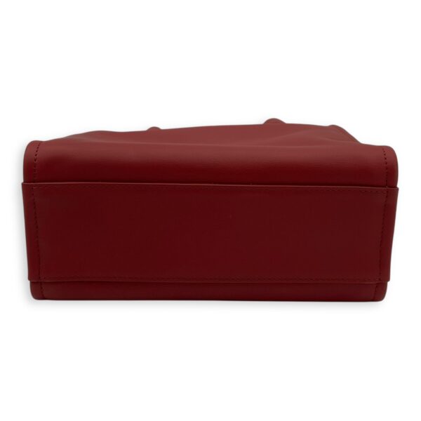 Joyce Red Top Handle Bag in Calfskin, Gold hardware - Image 6