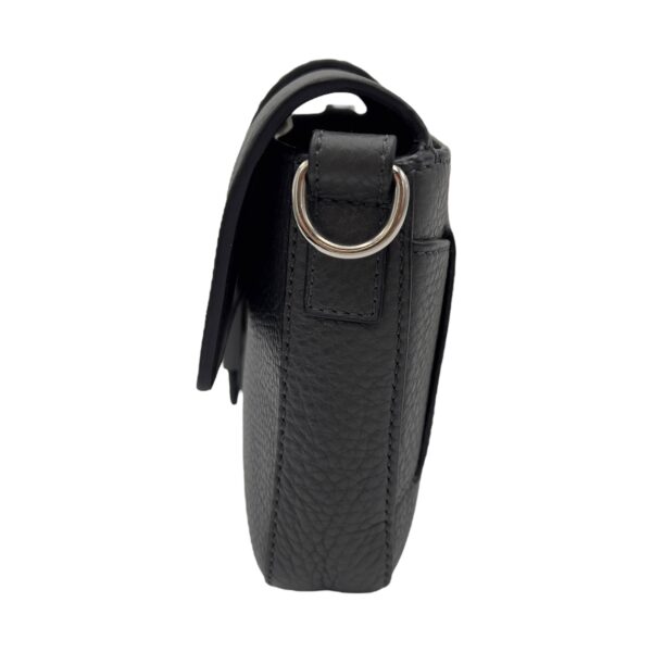 Baguette Crossbody Bag Small Grey in Calfskin, Silver hardware - Image 5