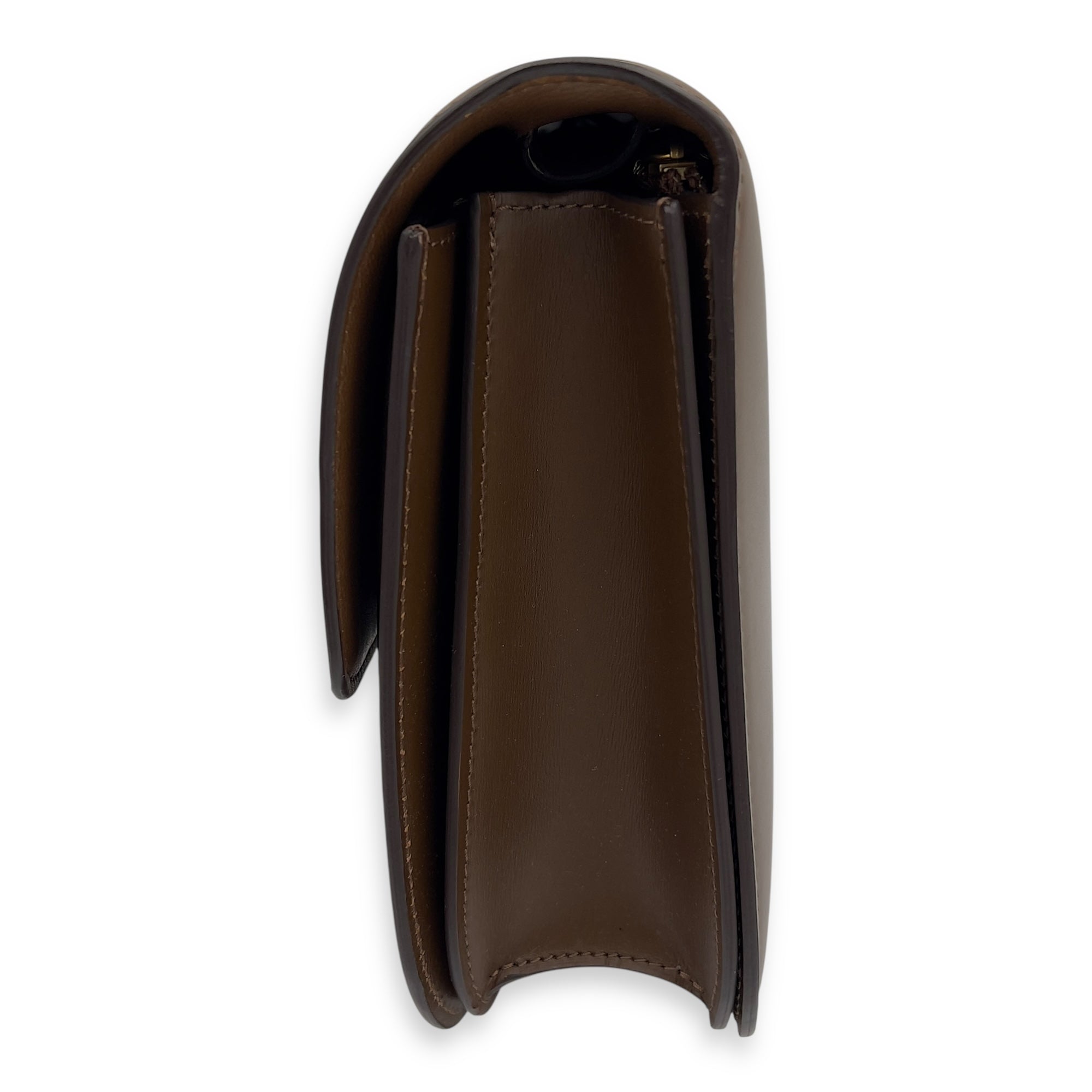 Box Crossbody Bag Beige in Calfskin, Gold hardware - Image 5