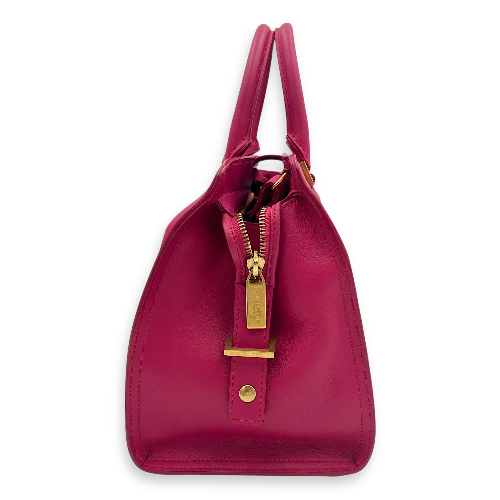 Chyc Top Handle Bag Pink in Calfskin, Gold hardware - Image 5