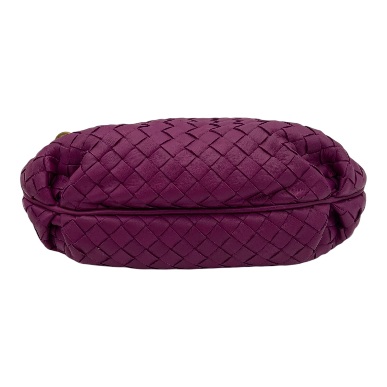 Intrecciato Purple Shoulder Bag in Lambskin, Gold hardware - Image 6