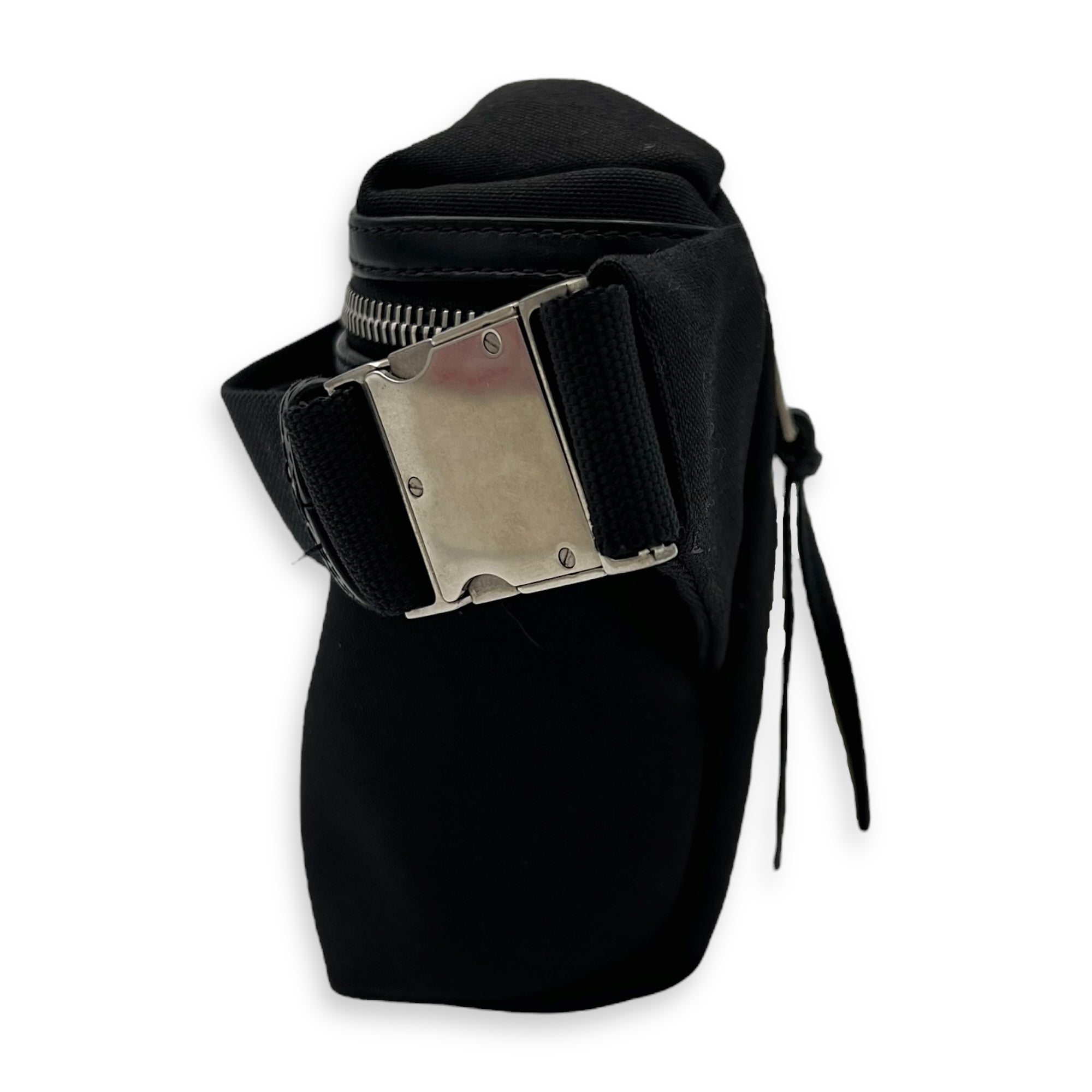 City Belt Bag Black in Canvas, Silver hardware - Image 5