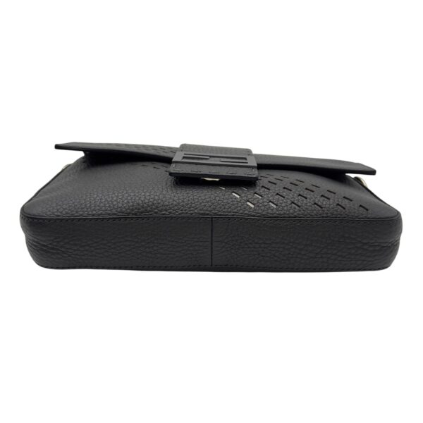 Baguette Crossbody Bag Small Grey in Calfskin, Silver hardware - Image 8