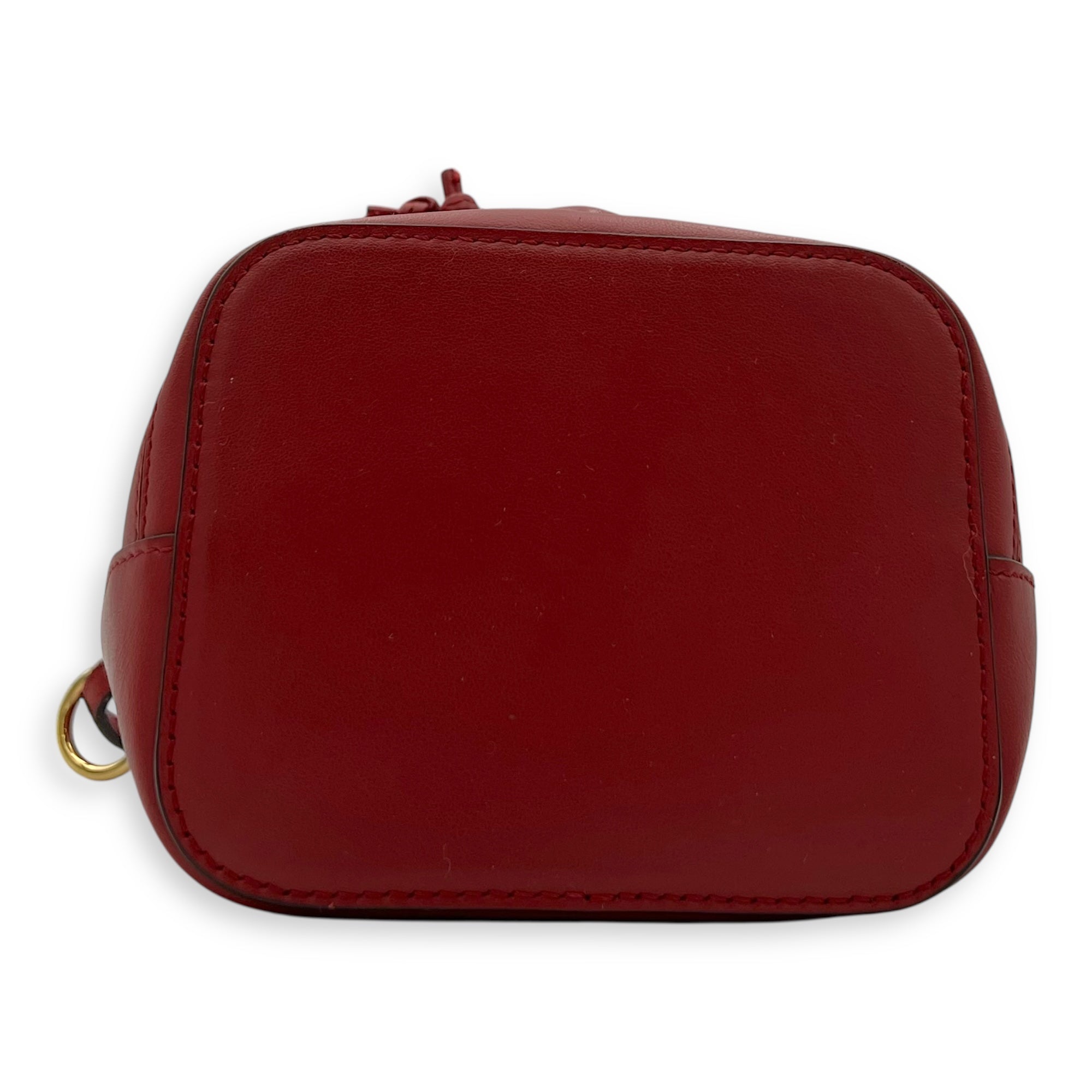Mon Tresor Bucket Bag Red in Calfskin, Gold hardware - Image 6