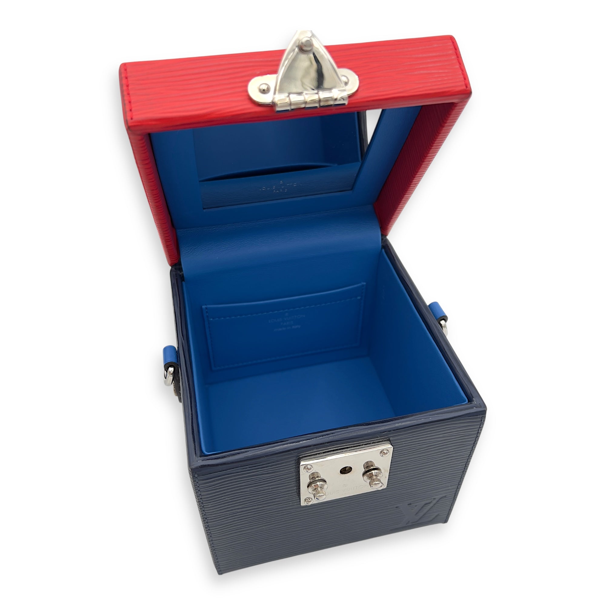 Bleecker Box Top Handle Bag Blue in Epi Leather, Silver hardware - Image 9