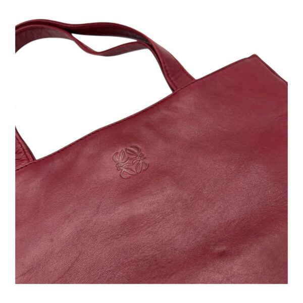 Anagram Tote Bag Red in Lambskin, Gold hardware - Image 7
