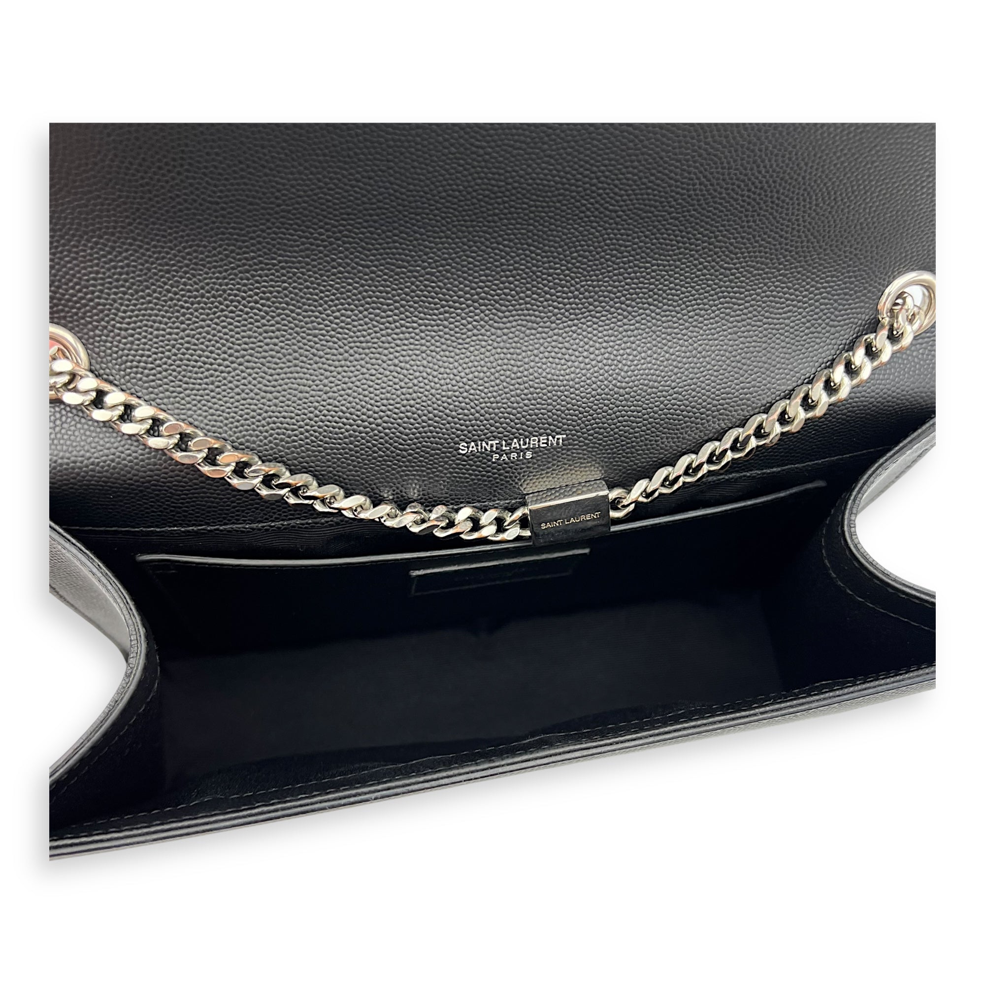 Kate Crossbody Bag Black in Calfskin, Silver hardware - Image 9