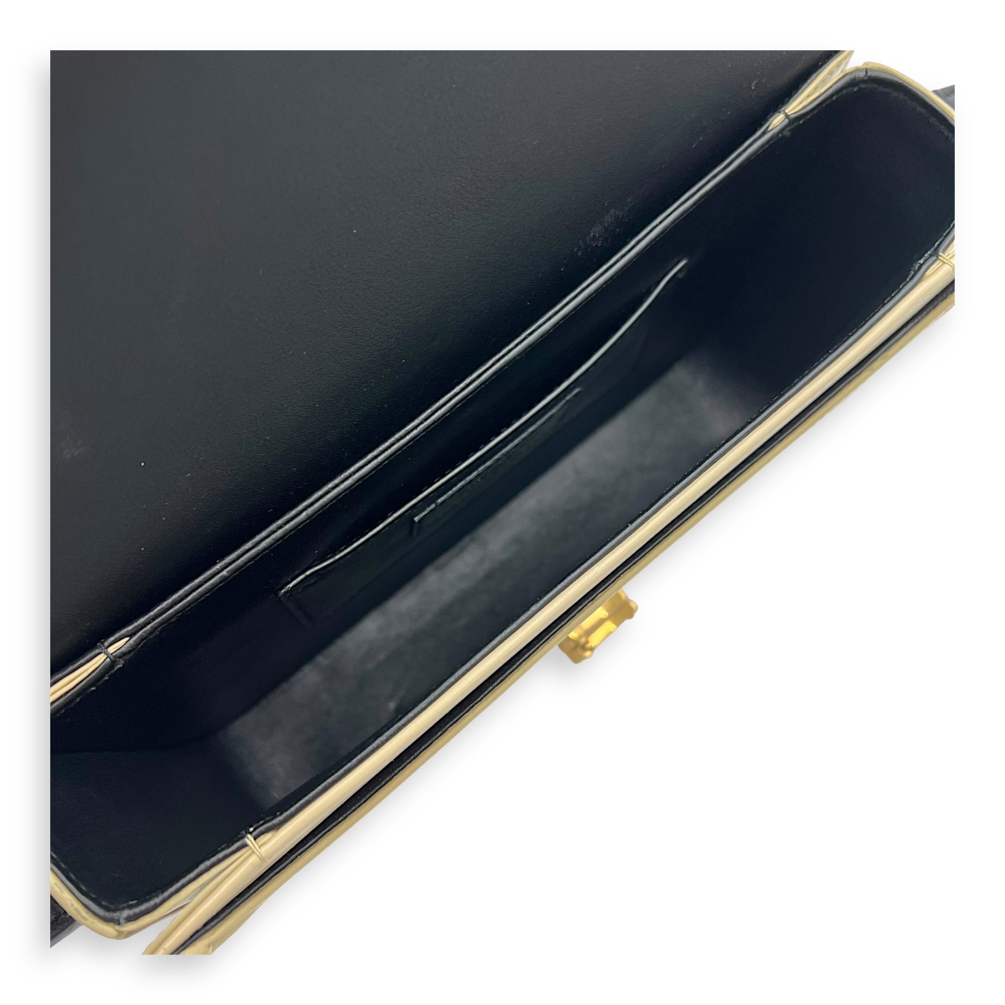 Solferino Shoulder Bag Black & White in Calfskin, Gold hardware - Image 7