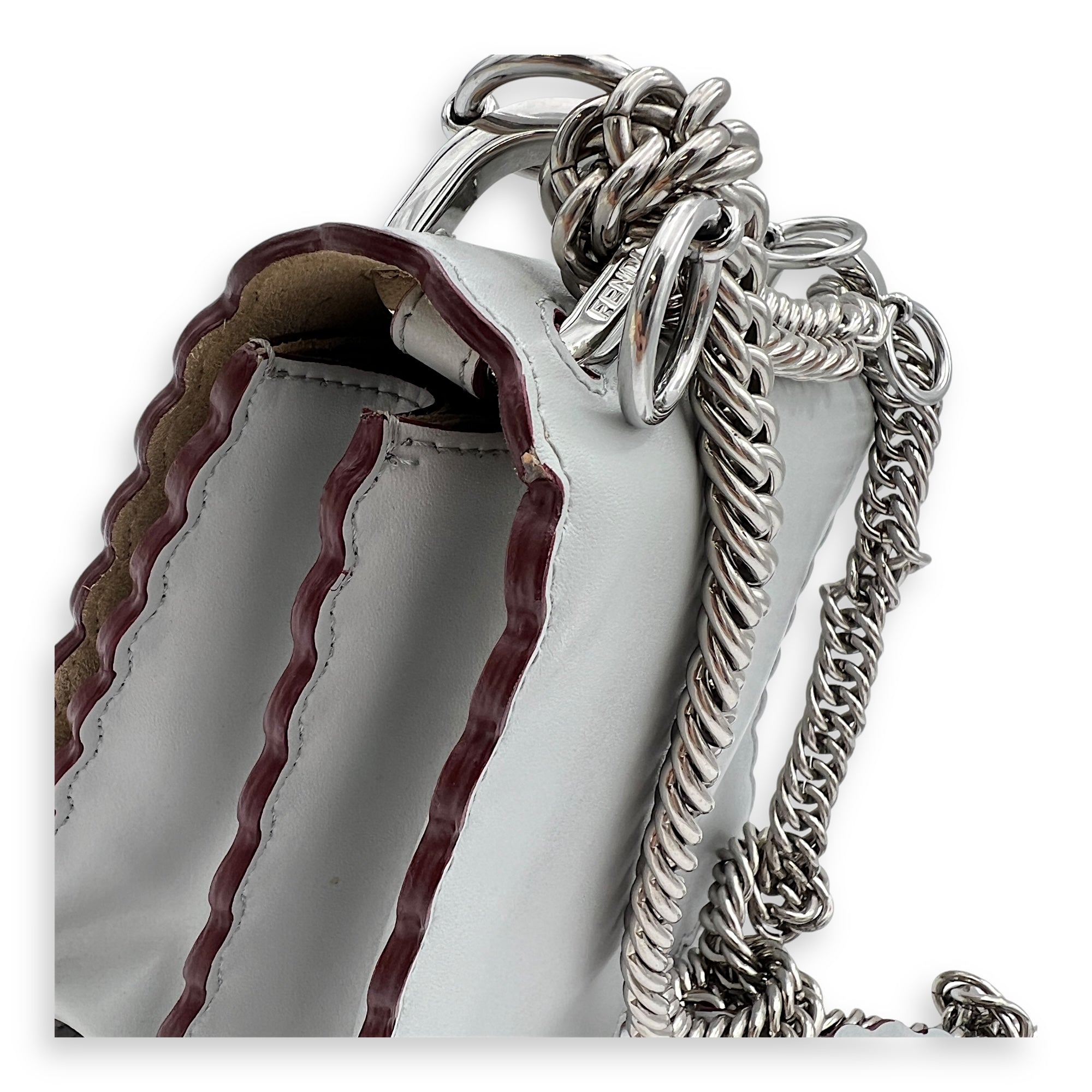 Kan I Small Crossbody bag in Calfskin, Silver Hardware - Image 7