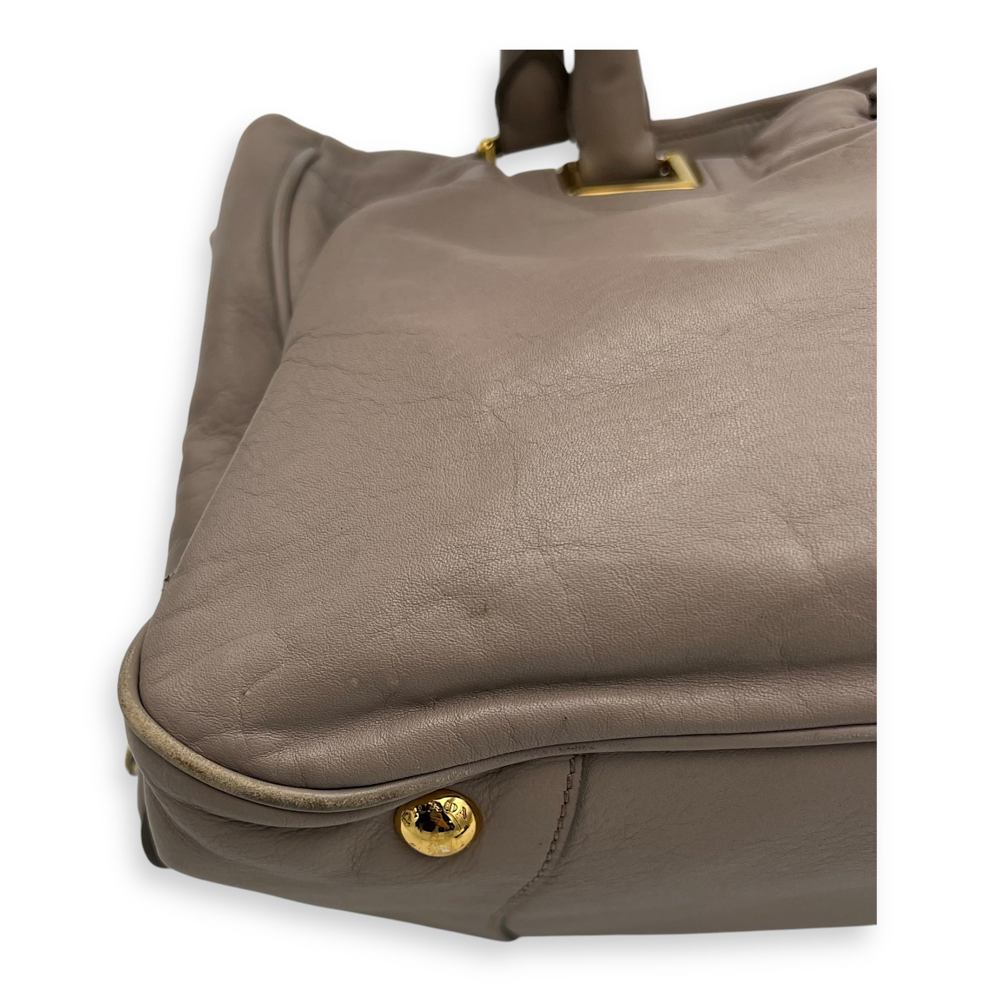 Logo Top Handle Bag Pink in Calfskin, Gold hardware - Image 8