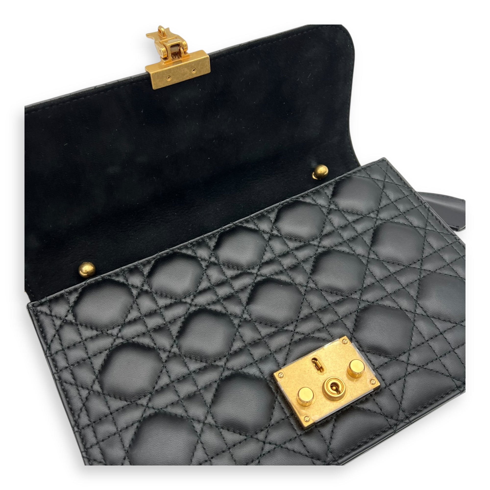 DiorAddict Shoulder Bag Black in Calfskin, Gold hardware - Image 8