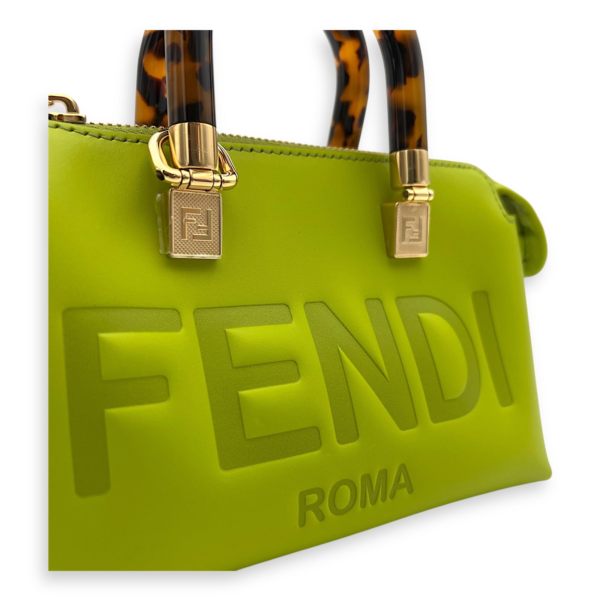 By The Way Mini Wasabi Green Top Handle Bag in Calfskin, Gold hardware - Image 8