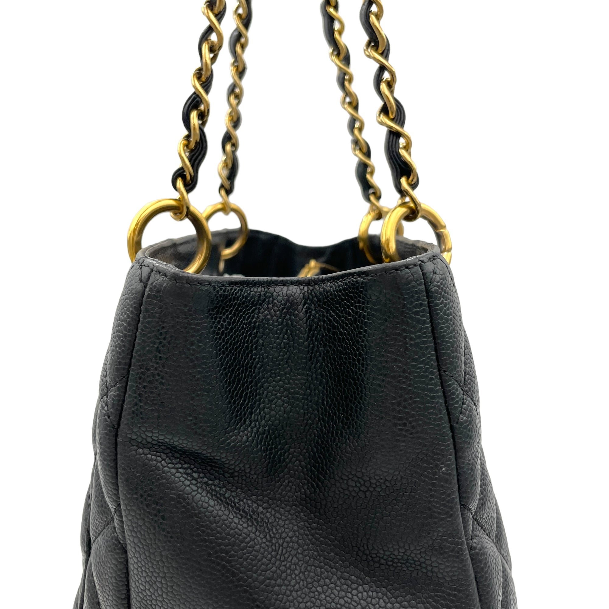 GST Grand Black Tote Bag in Caviar Leather, Gold hardware - Image 9